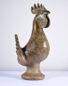 Edwin Meaders Alkaline Glazed Red Clay Rooster