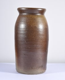 WC Ruth Signed Salt Glaze Pottery Jar