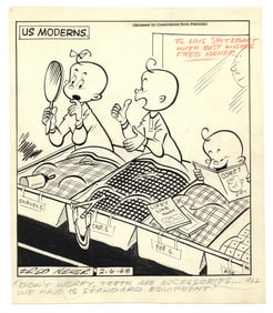American Cartoonist Fred Neher Signed Artwork