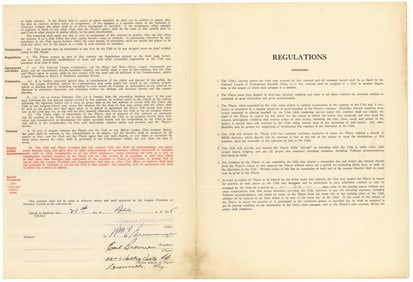 1936 National League Ford Frick Signed Baseball Contract