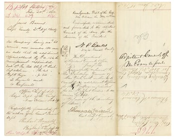 1864 Document Signed by General Banks and Mentions President Lincoln