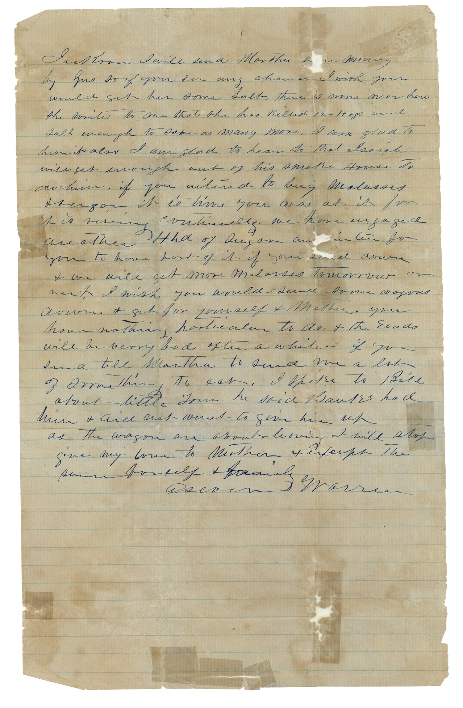 9th Tennessee Battalion of Cavalry “Gannt’s Cavalry" Letter Mentions Captain Terrell’s (1 of 3)