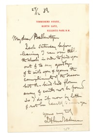Lawrence Alama Tadem Autograph Letter Signed - Dutch Painter
