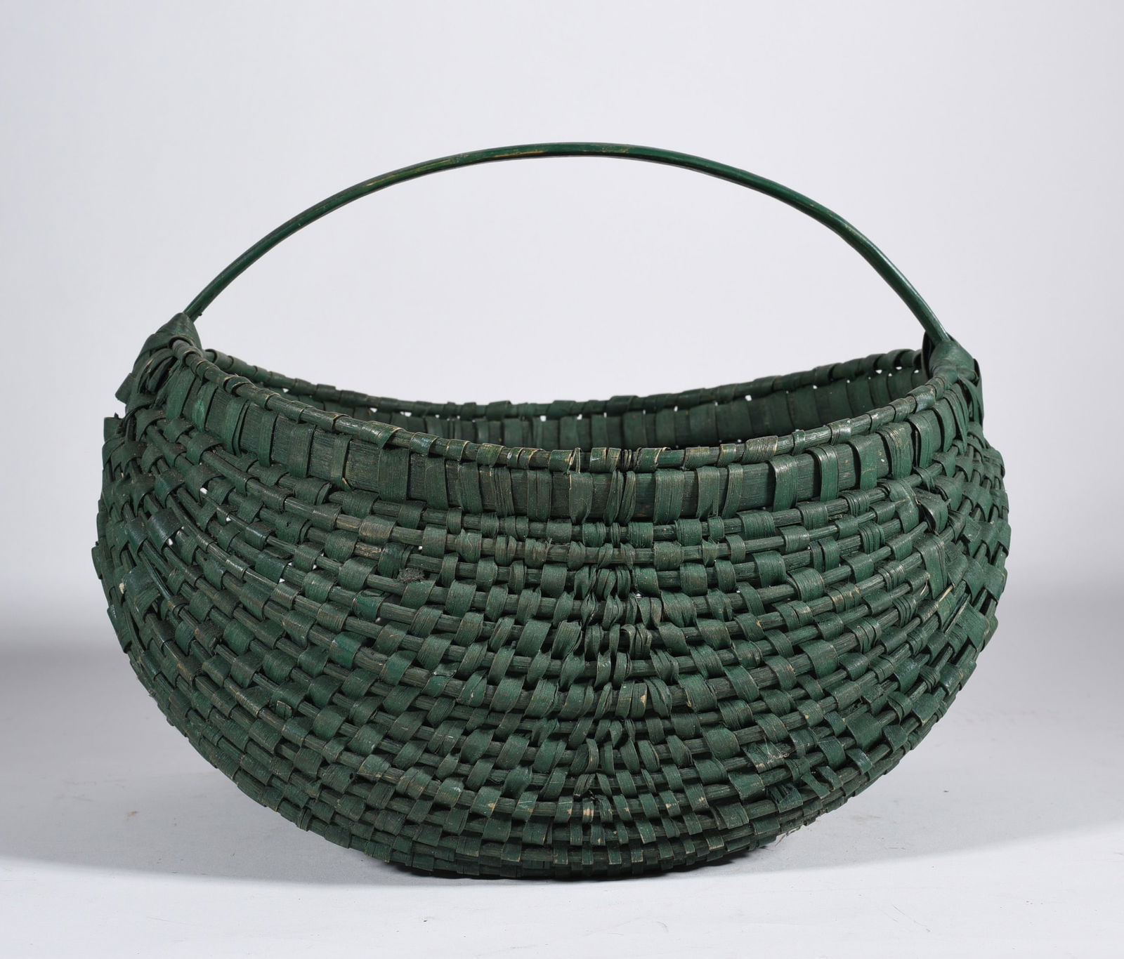 Green Painted Appalachian Basket ca. 1940 (1 of 6)