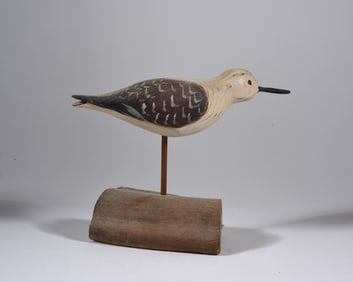 Carved Shorebird signed Ellen Berg