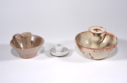 North Carolina Pottery Candle Holders