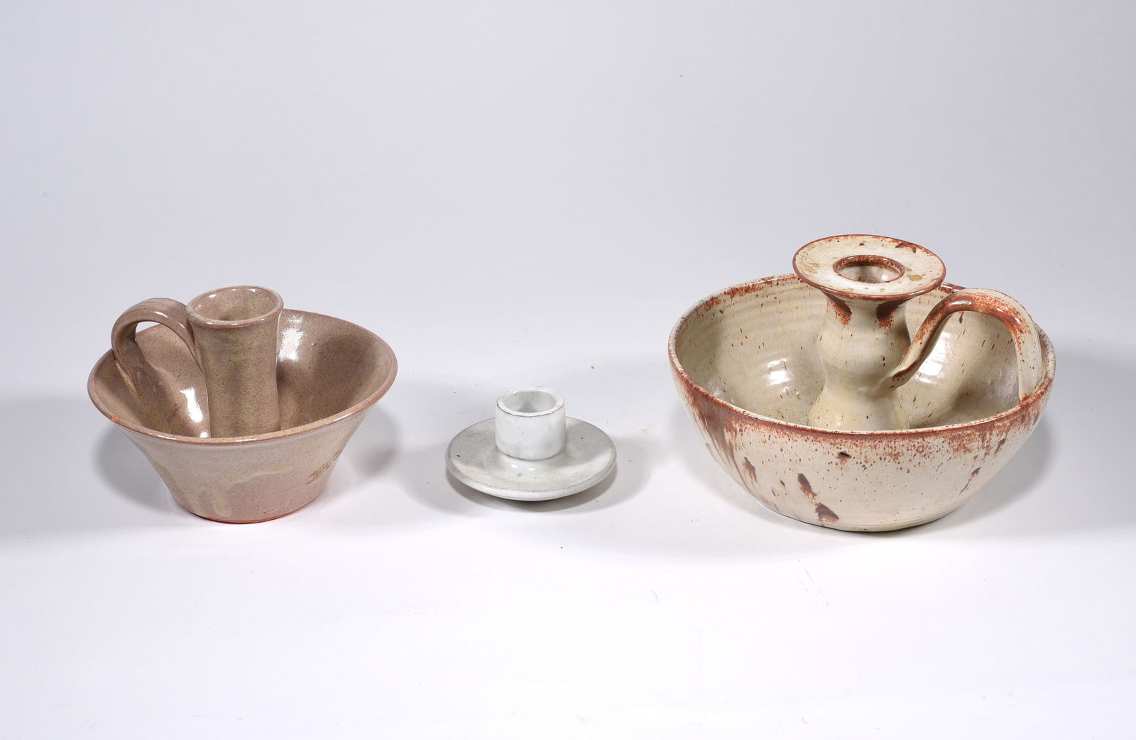 North Carolina Pottery Candle Holders (1 of 3)