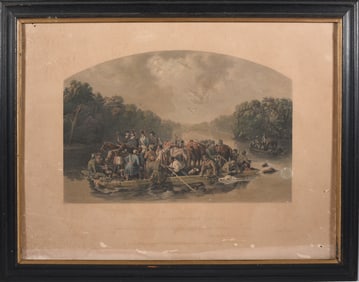 Lithograph Crossing the River