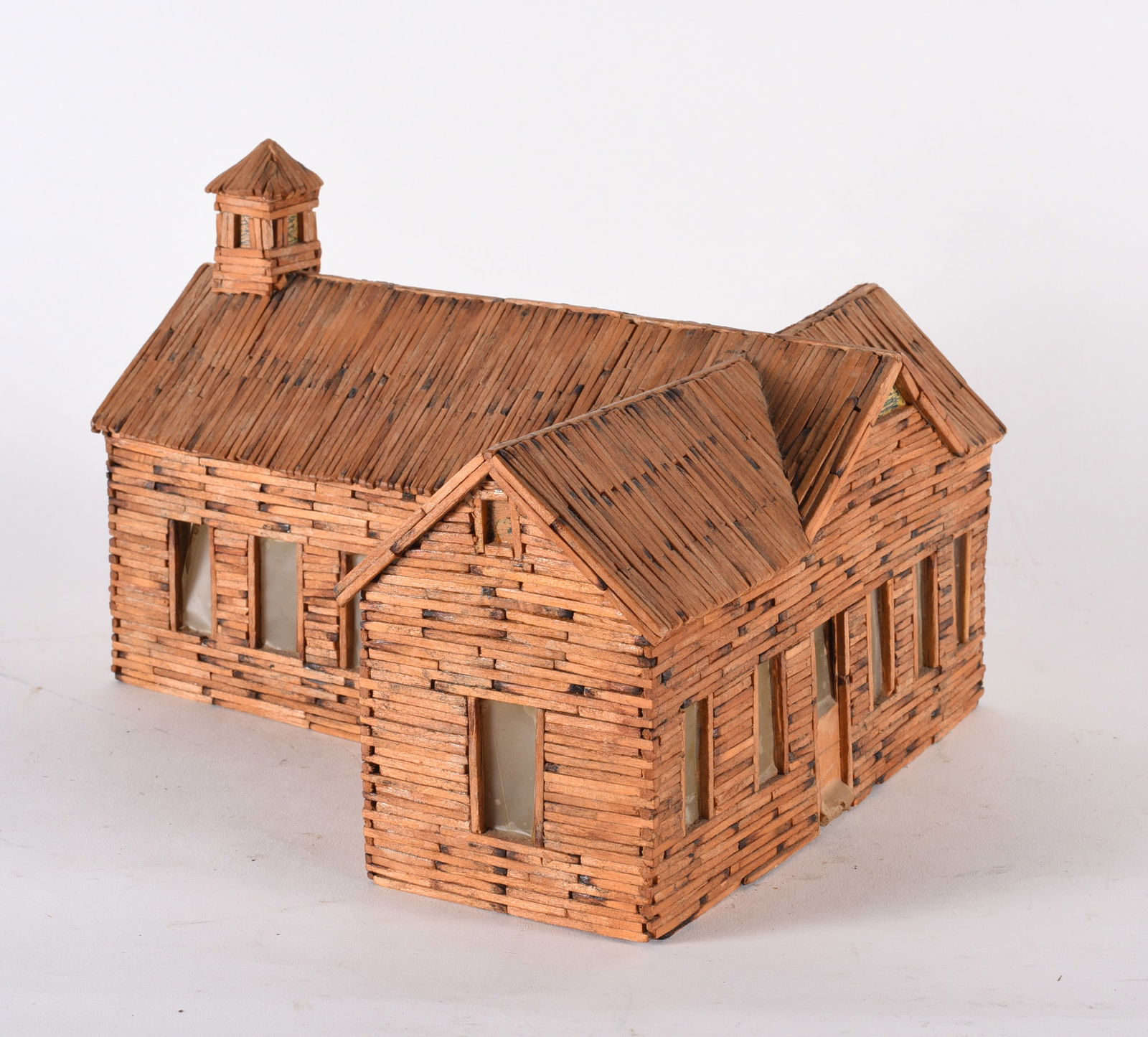 Miniature Folk Art Matchstick House (1 of 3)