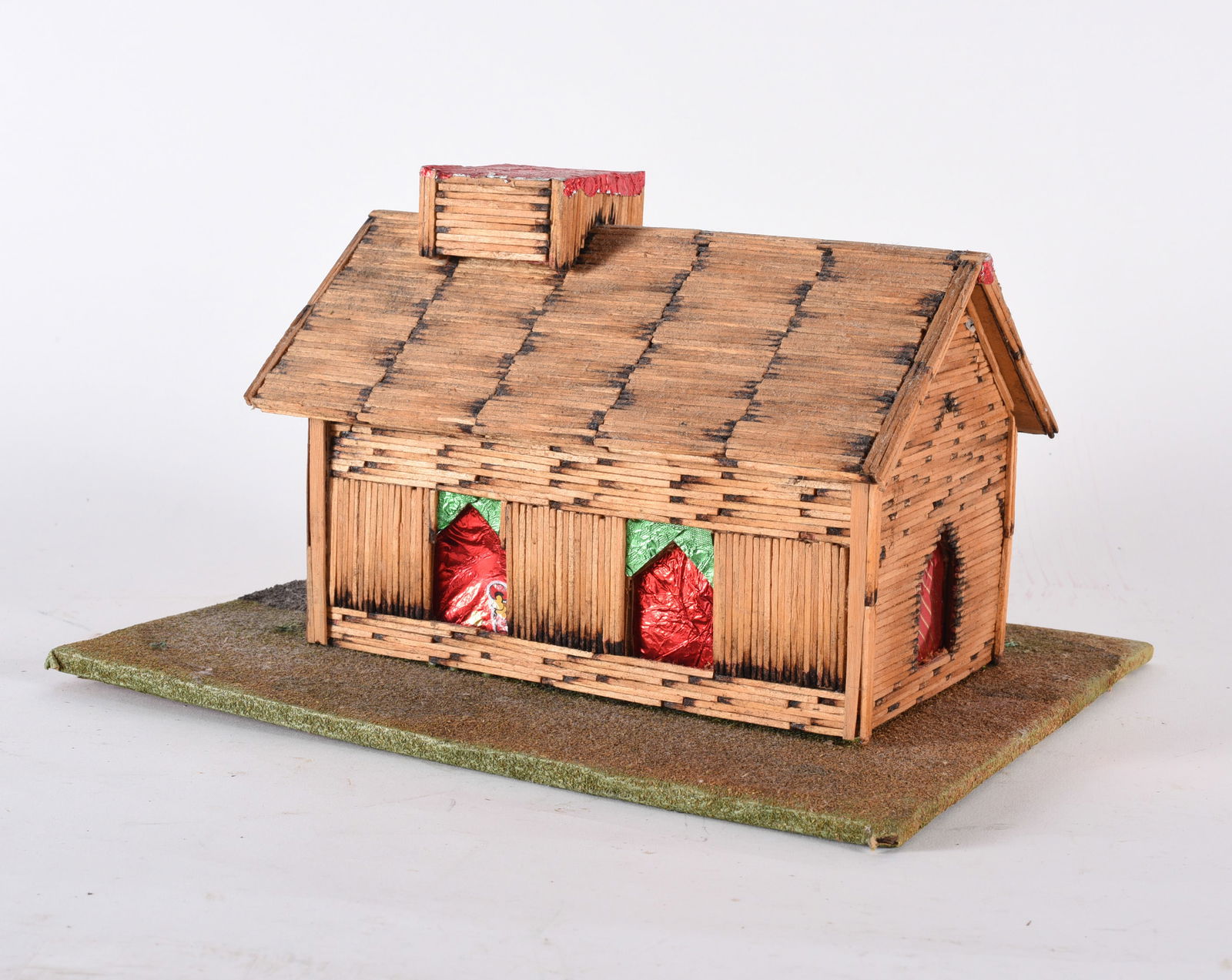 Miniature Folk Art Matchstick House (1 of 2)