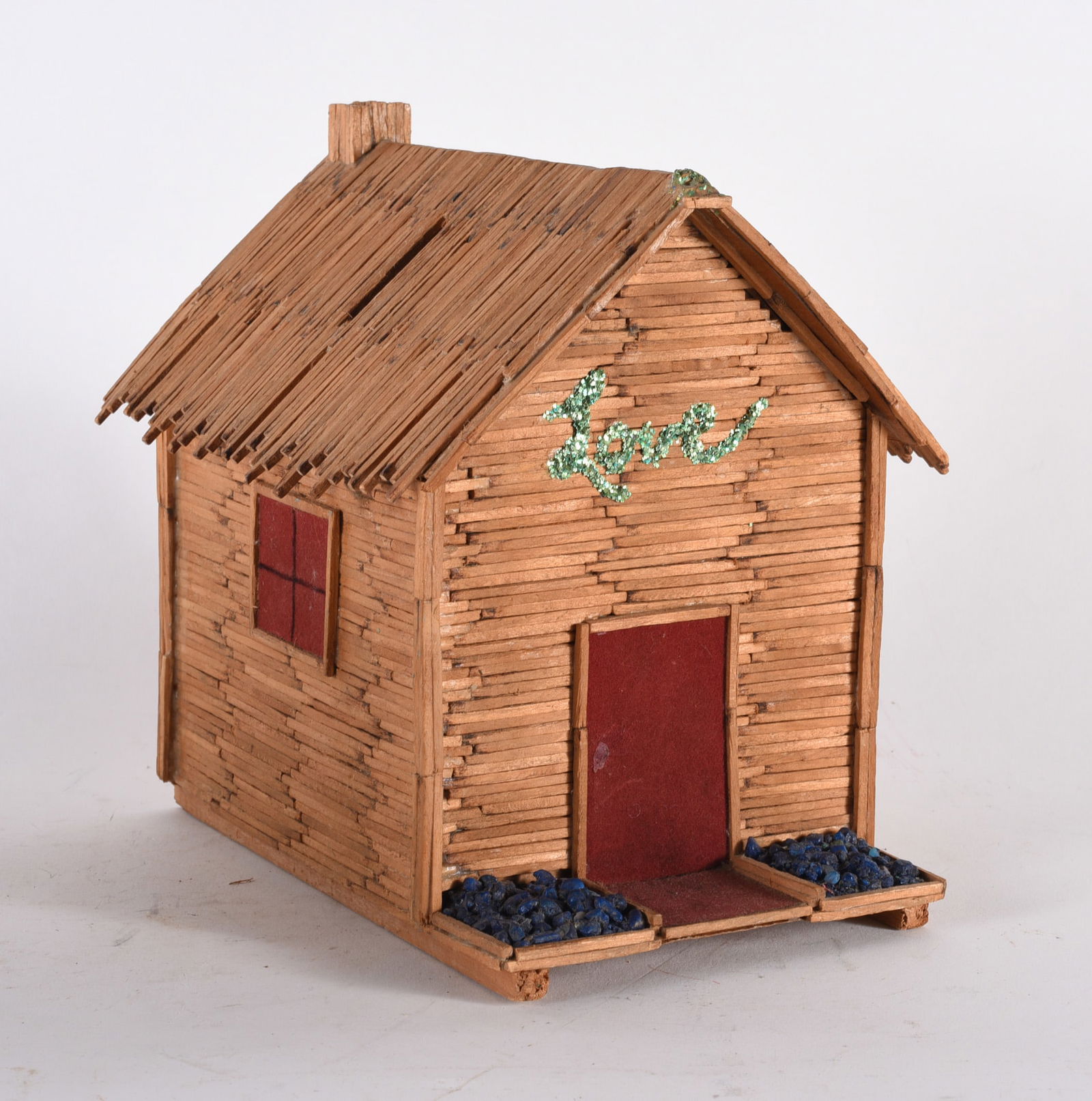 Miniature Folk Art Matchstick House (1 of 2)