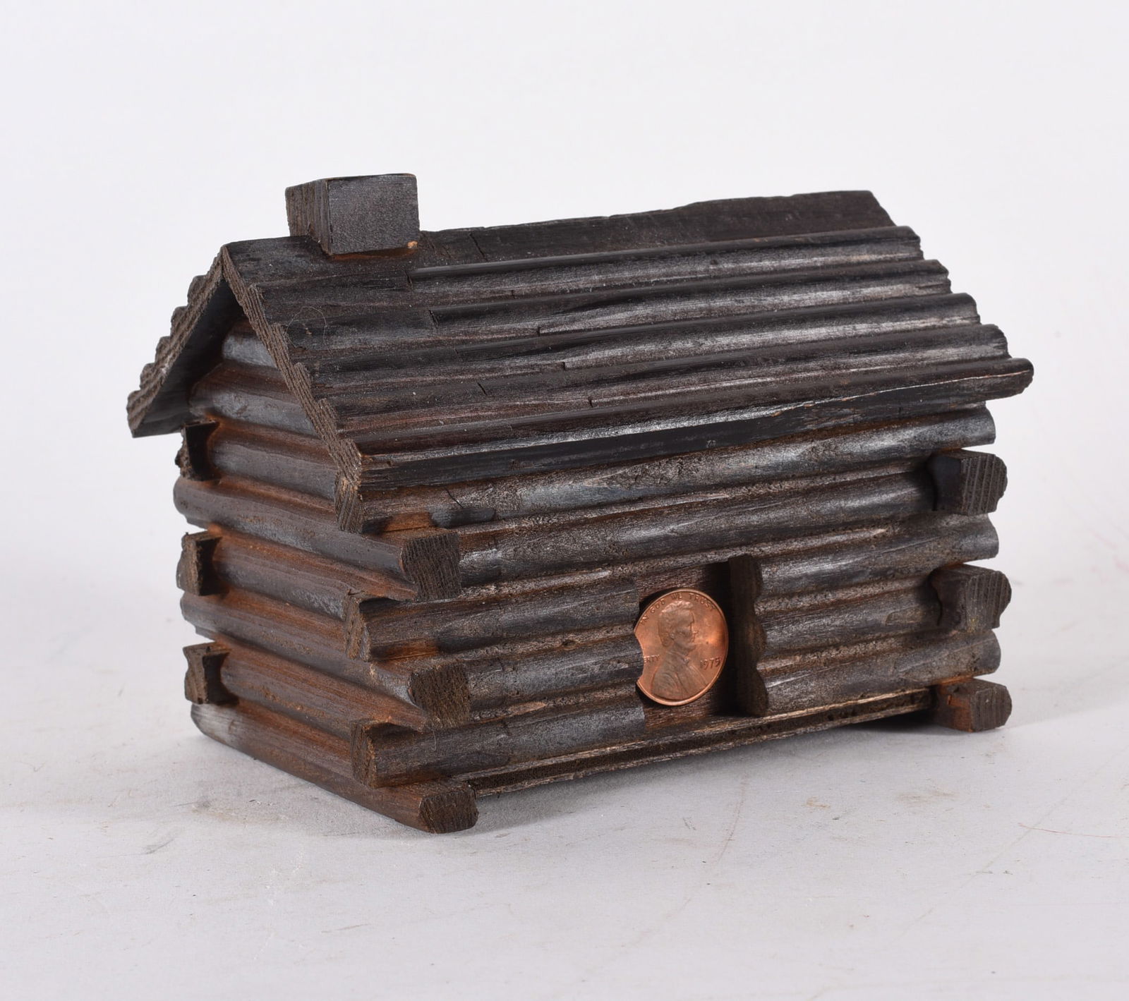 Miniature Folk Art House Bank (1 of 3)