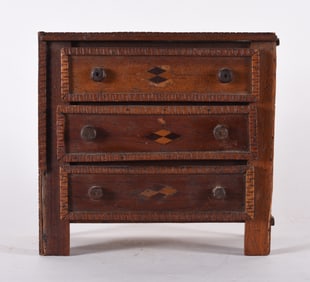 Miniature Inlaid Chest of Drawers ca. 1900