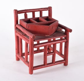 Miniature Adirondack Painted Chair ca. 1940