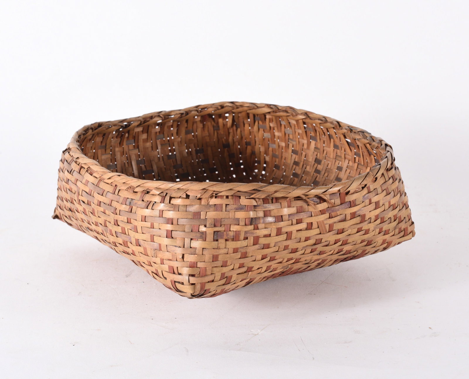 Antique Rivercane Basket: 8" x 4" all items are from the Collection of Mary Wells. Antique collection and other collectibles. Please see photos for condition. Shipping will be done by a 3rd party shipping using live auctioneer