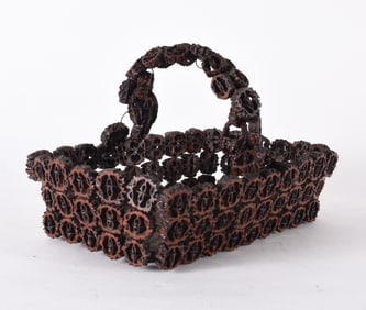 Appalachian Walnut Nut Basket ca. 1950
