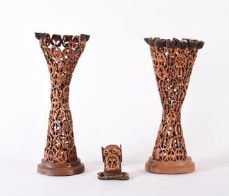 Appalachian Walnut Nut Vase ca. 1951
