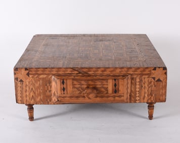 Inlaid One Drawer Box or Stand