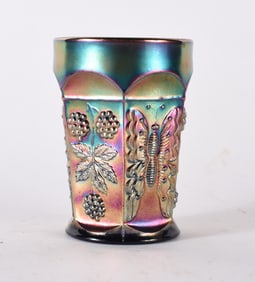 Fenton Carnival Glass Butterfly Tumbler