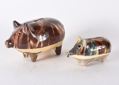 Pottery Swirl Pig Banks