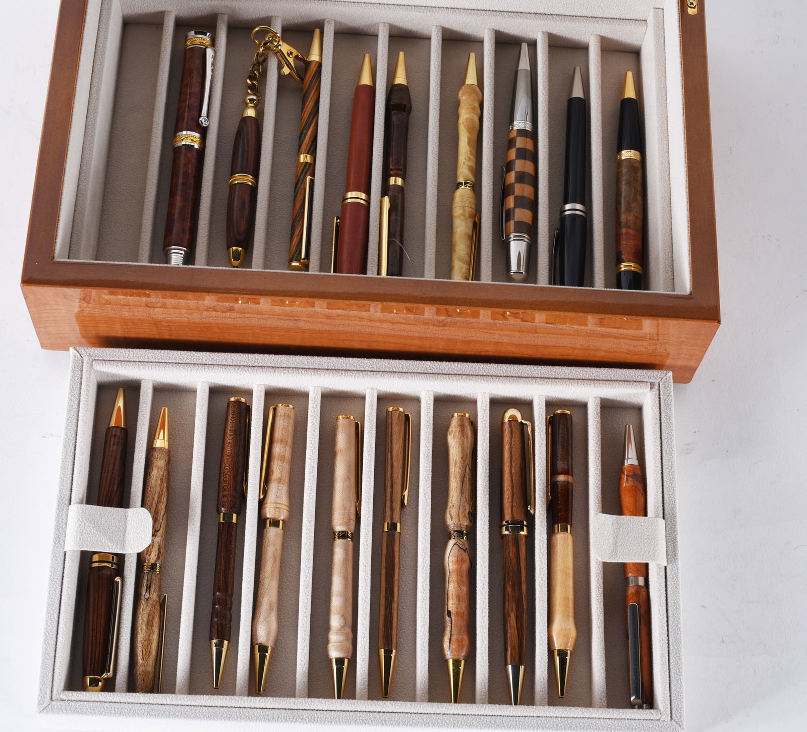Wood Turned Ball Point Pen Collection with Case (1 of 5)