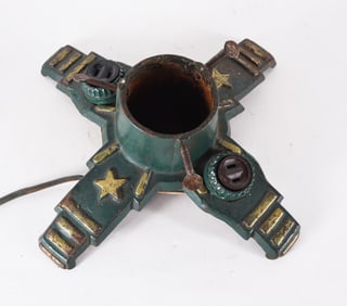 Cast Iron Cristmas Tree Stand w/ Outlet ca. 1950