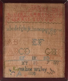 Antique Sampler Naline Wiley 1830