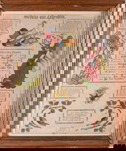 German Birth and Baptism Certificate ca. 1851: 16" x 18" all items are from the Collection of Mary Wells. Antique collection and other collectibles. Please see photos for condition. Shipping will be done by a 3rd party shipping using live auctione