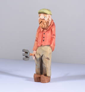 Lindsay Pendleton Wood Carving: 2" x 5" all items are from the Collection of Mary Wells. Antique collection and other collectibles. Please see photos for condition. Shipping will be done by a 3rd party shipping using live auctioneer
