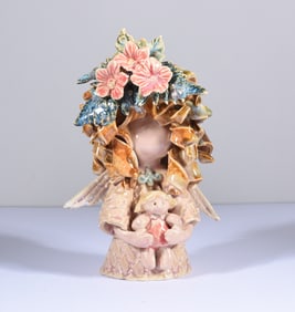 Pottery Flowers and person