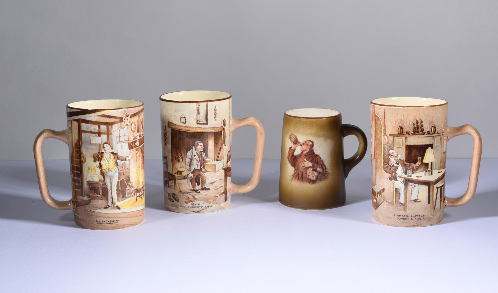 English Mug Collection: tallest is 5" all items are from the Collection of Mary Wells. Antique collection and other collectibles. Please see photos for condition. Shipping will be done by a 3rd party shipping using live auct