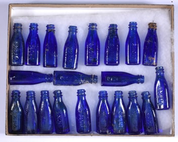 Antique Cobalt Blue Medicine Bottle Collection