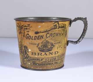 Golden Crown Tin Advertising Mug