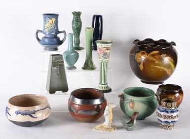 Collection of Antique Art Pottery Roseville and other