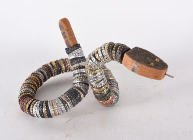 Folk Art Bottle Cap Snake