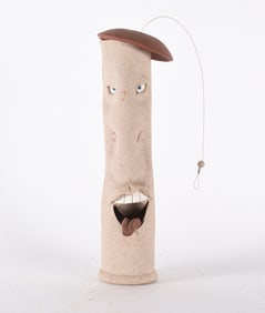 Folk Art Hanging Face Vase