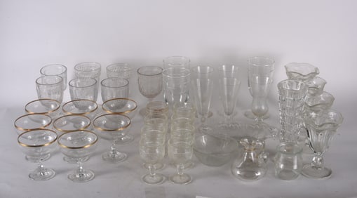 Collection of Glassware Stems and Glasses