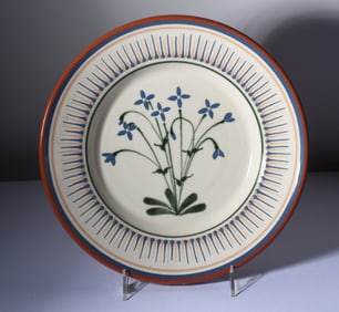 H & E Pugh Slip Decorated Pie Plate