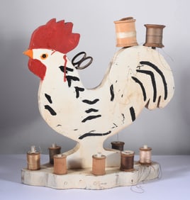 Wooden Chicken Spool Holder