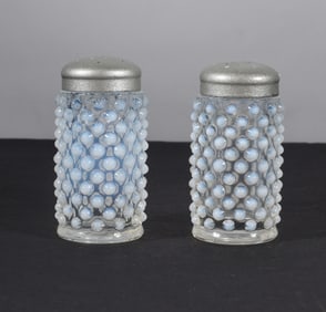 Vintage Opalescent Hobnail Salt and Pepper