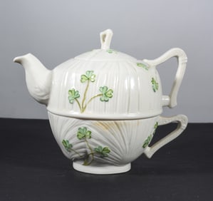 Belleek Shamrock Tea For One
