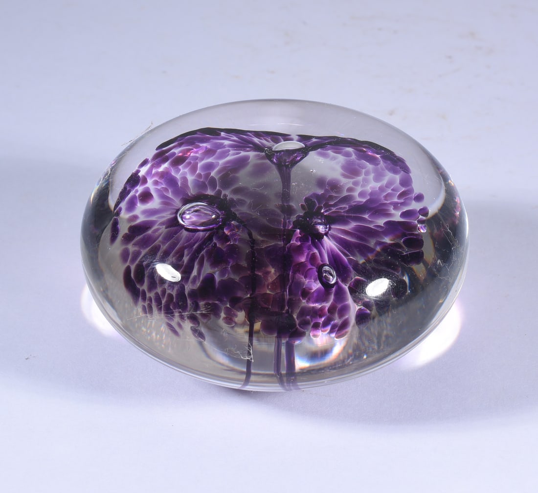 Glass Paper Weight: sizes are found under condition tab and are for shipping purposes. all sizes are approximate for shipping purposes. all items are from a single owner estate collection. Please see photos for details o