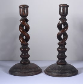 Wood Turned Candle Sticks