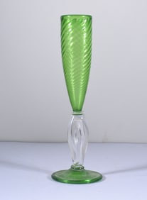 Vintage Forest Green Twisted Vase