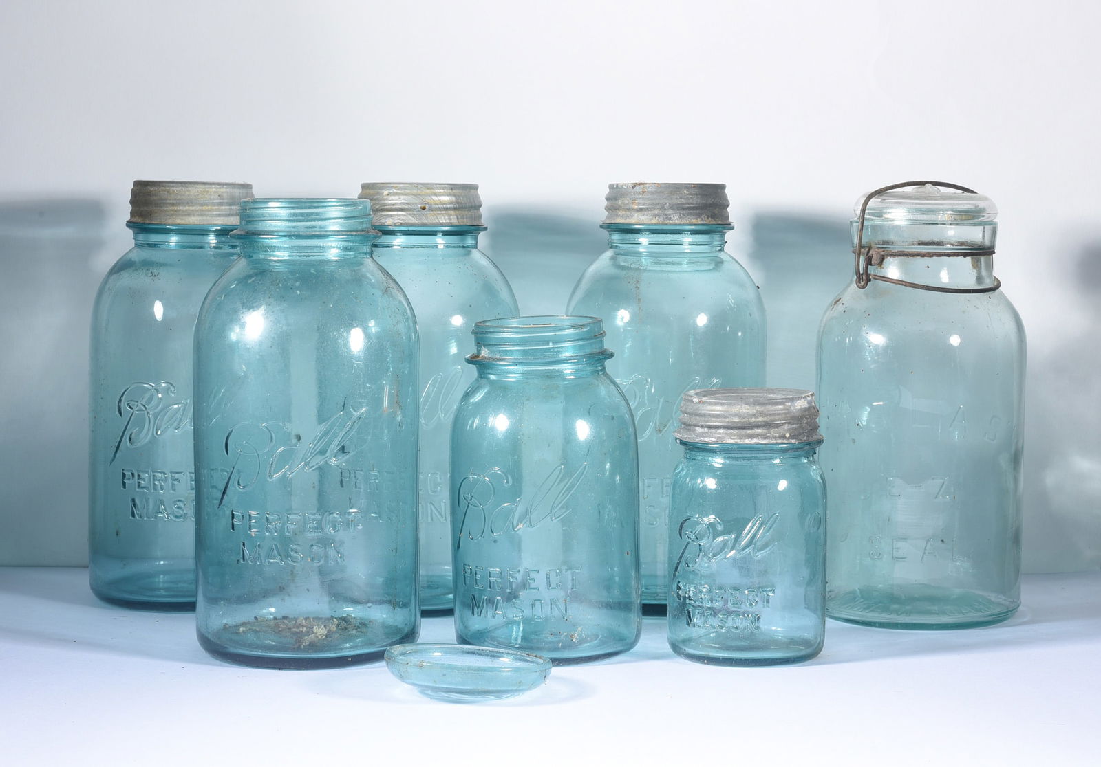 Vintage Blue Glass Fruitjar Collection (1 of 1)