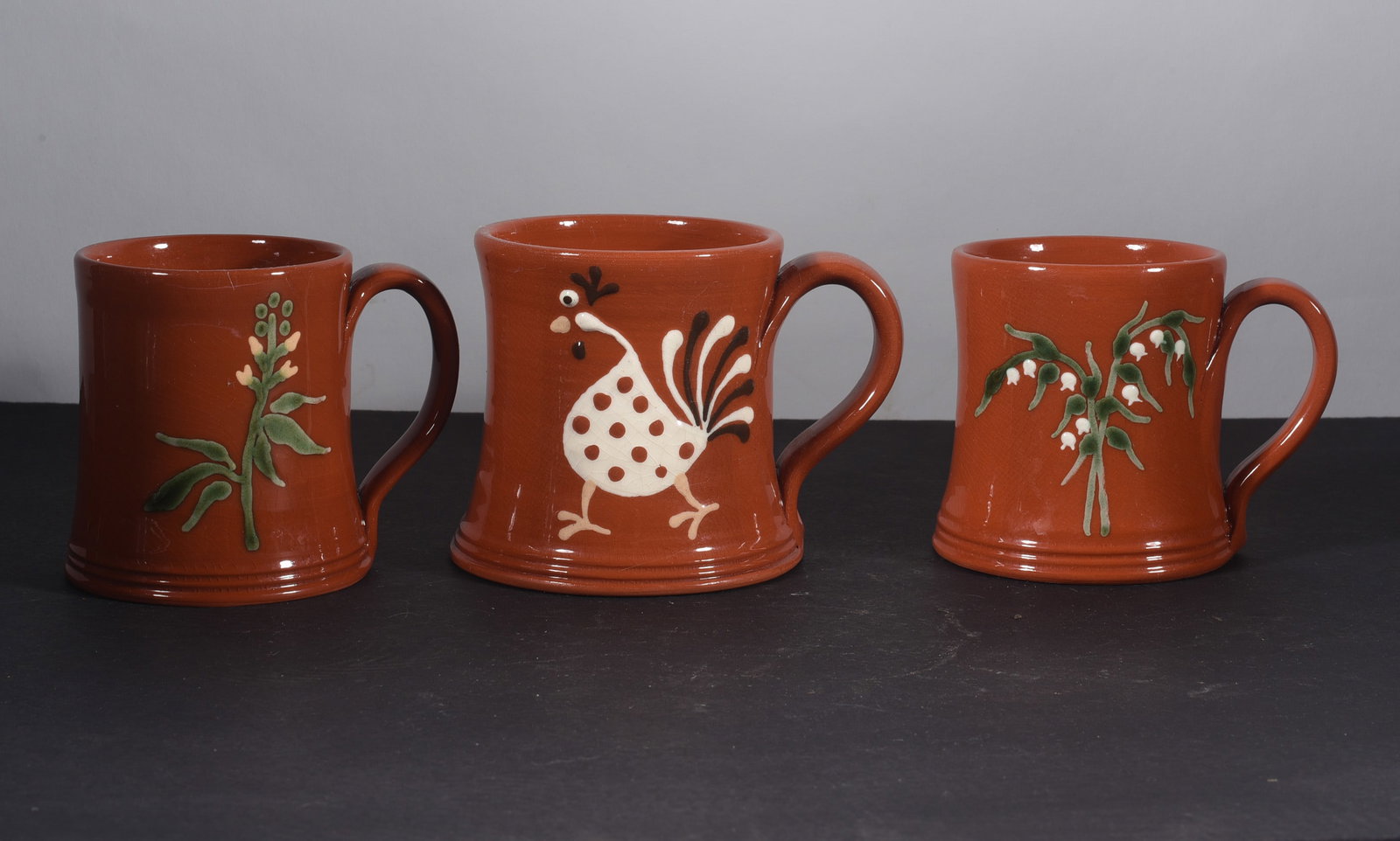 North Carolina Pottery Mugs: sizes are found under condition tab and are for shipping purposes. all sizes are approximate for shipping purposes. all items are from a single owner estate collection. Please see photos for details o