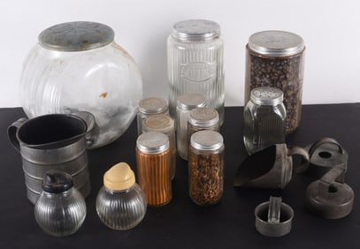 Hoosier Cabinet Jars and Tins