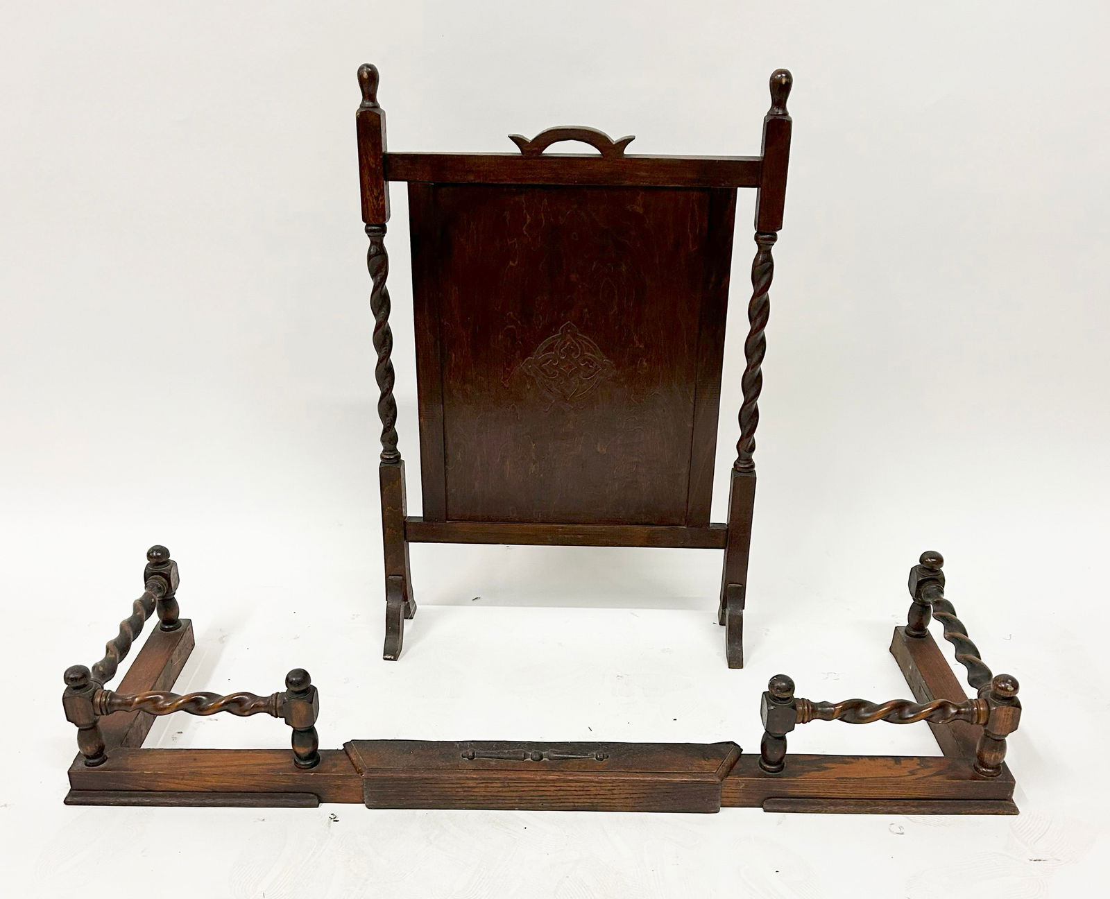 ca. 1900 Fire Place Fender and Screen: sizes are found under condition tab and are for shipping purposes. all sizes are approximate for shipping purposes. all items are from a single owner estate collection. Please see photos for details o