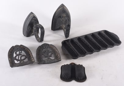 Cast Iron Collection and Tin Match Holder