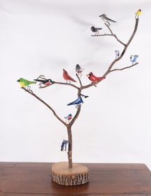 Lonnie and Twila Money Folk Art Bird Tree